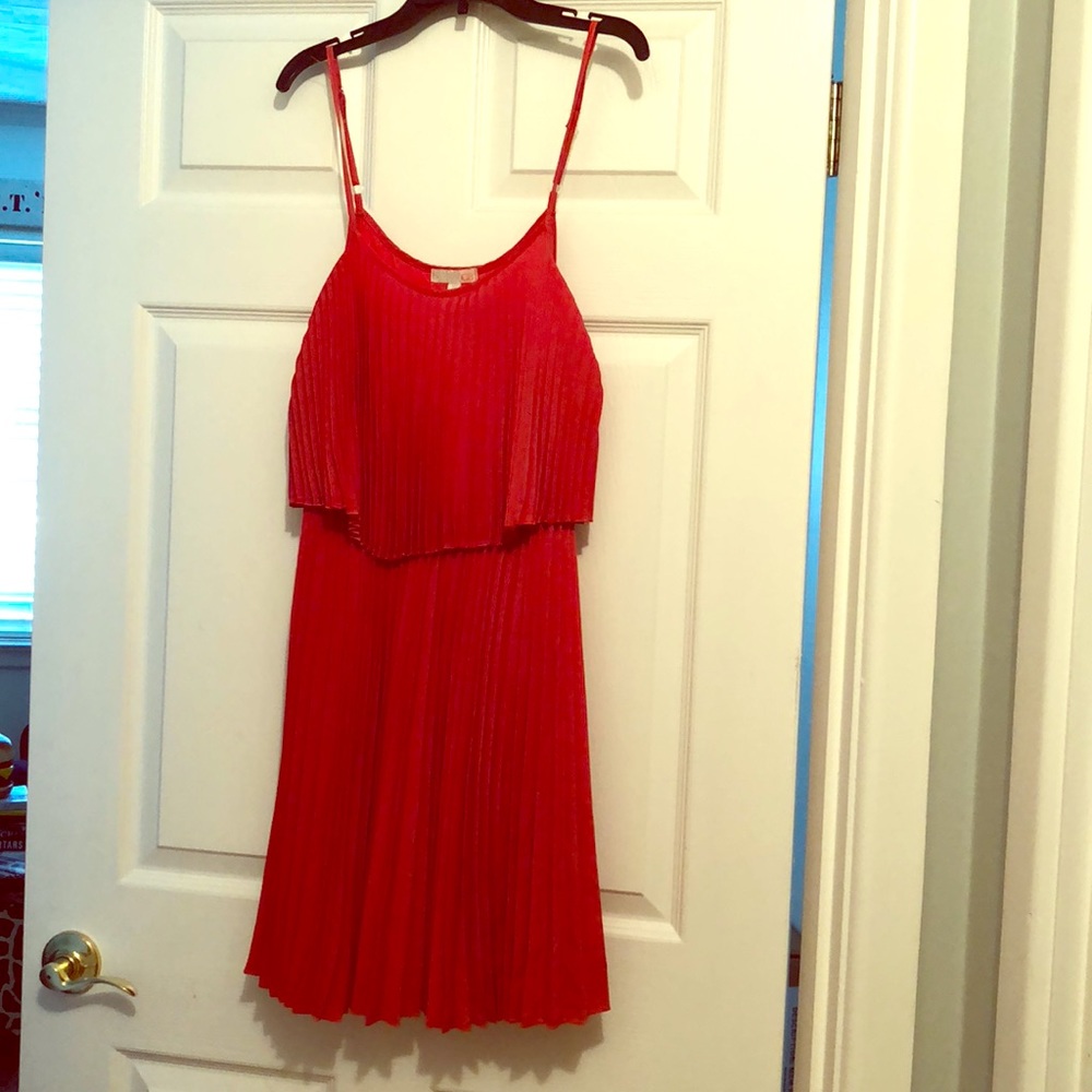Coral Pleated Gianni Bini dress